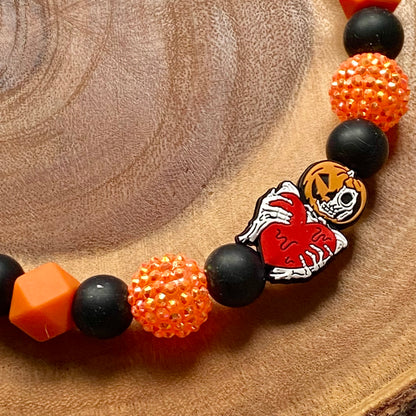 Jack-O-Heart Beaded Collar