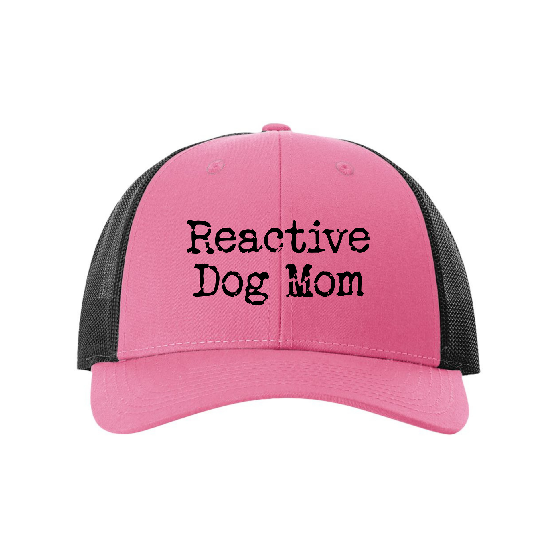 Reactive Dog Mom Hat 2.0 by Bully Love Boutique featuring a stylish, casual hat with reactive dog design and adjustable strap.