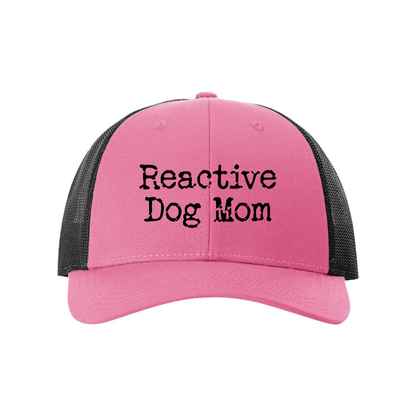 Reactive Dog Mom Hat 2.0 by Bully Love Boutique featuring a stylish, casual hat with reactive dog design and adjustable strap.