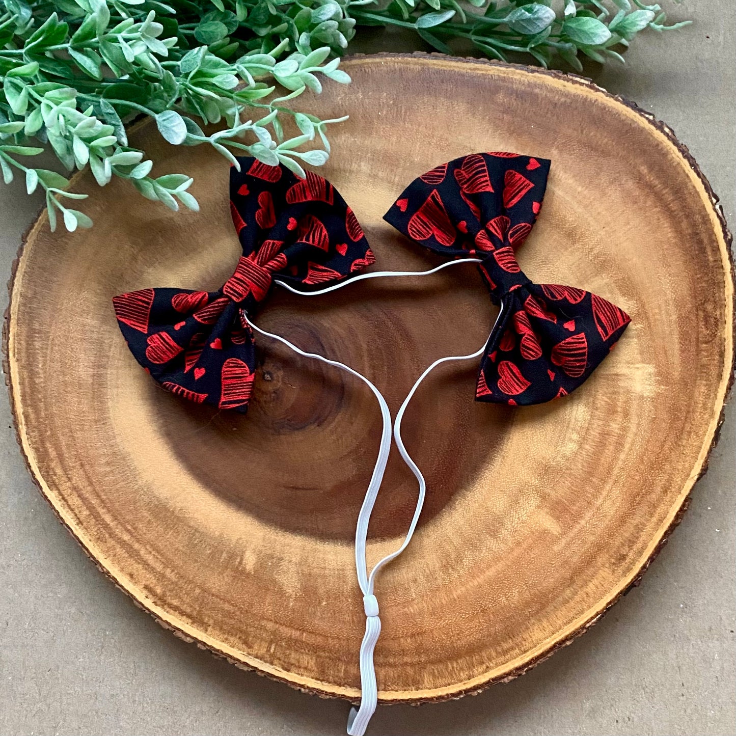 Doodle Hearts Dog Double Bows