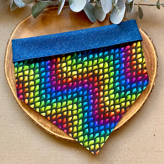 Neon Scales Dog Bandana