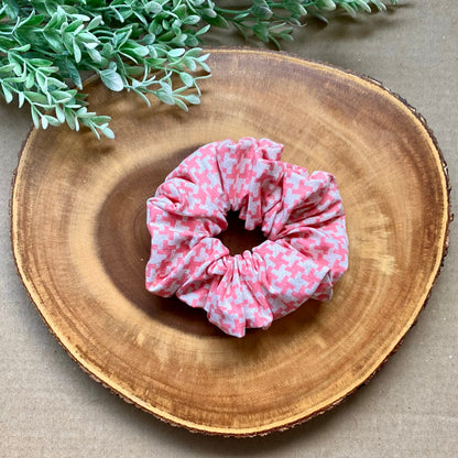 Houndstooth Cotton Scrunchie