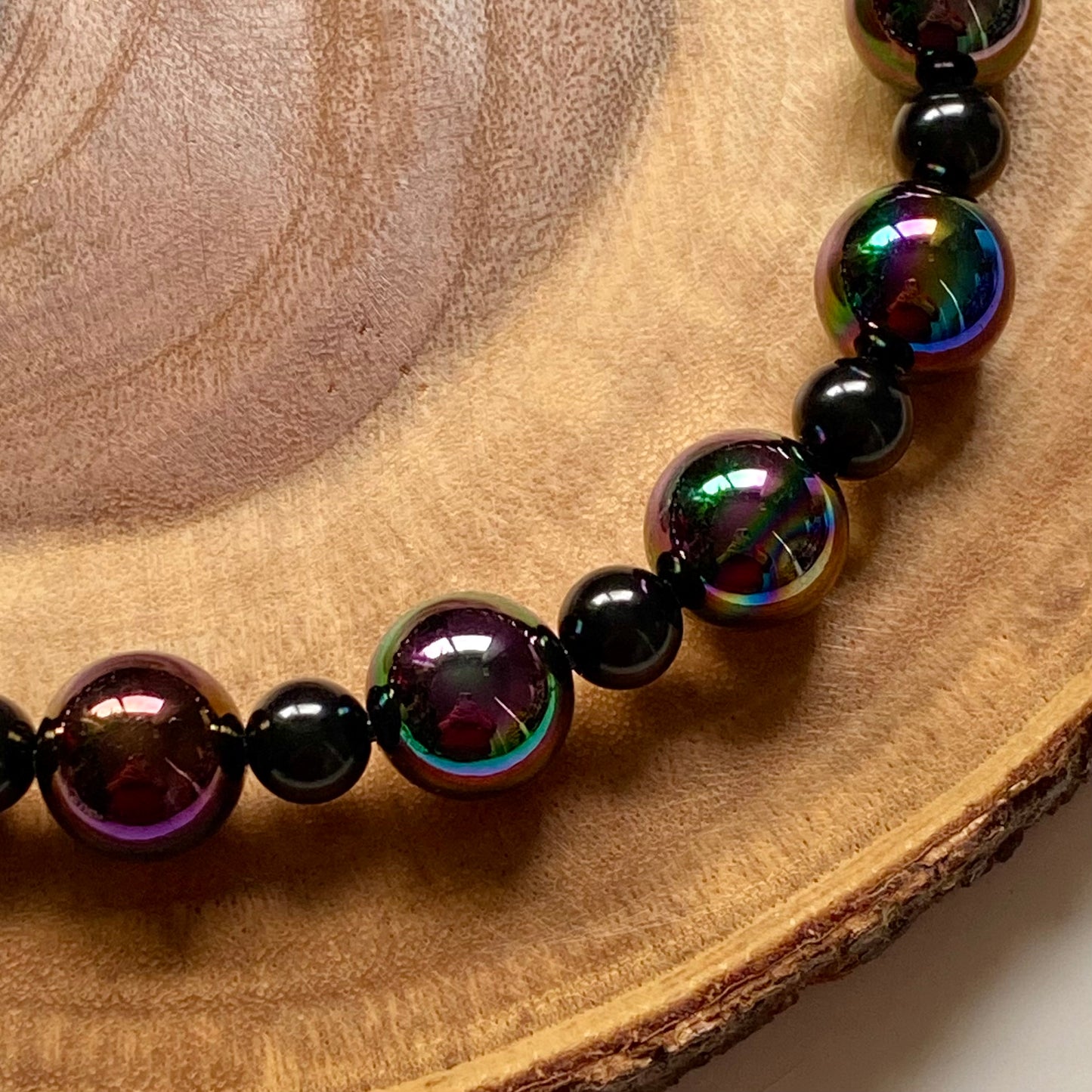 Black Lava Beaded Collar