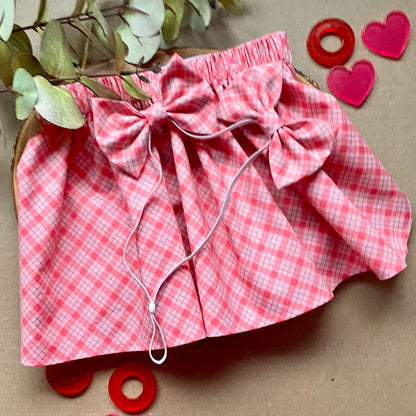 Pink Plaid Double Bows