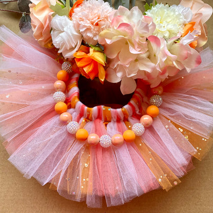 Orange Creamcicle Dog Beaded Collar