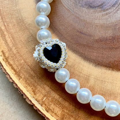 Heart Locket Beaded Collar