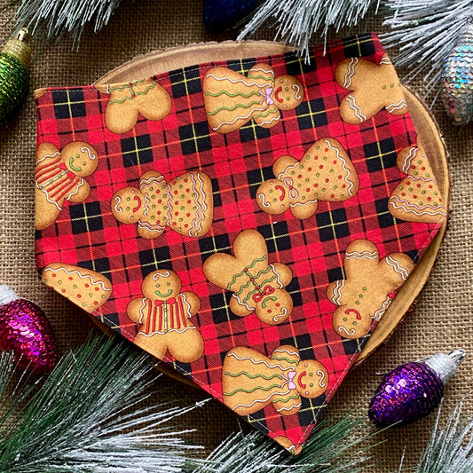 Gingerbread Plaid Dog Bandana