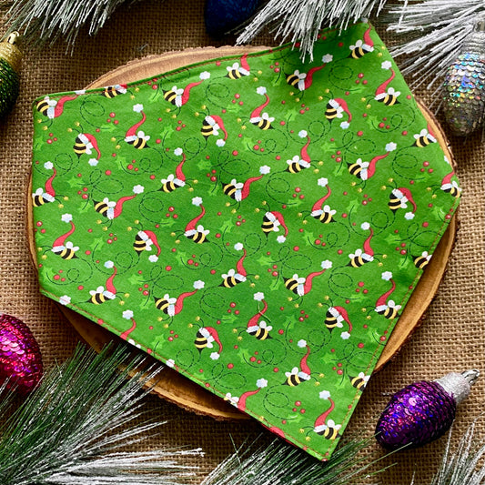 Santa Bees Dog Bandana