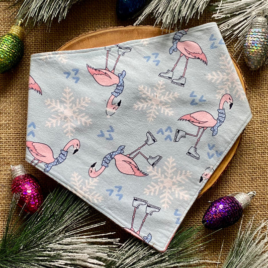 Winter Flammingo Dog Bandana