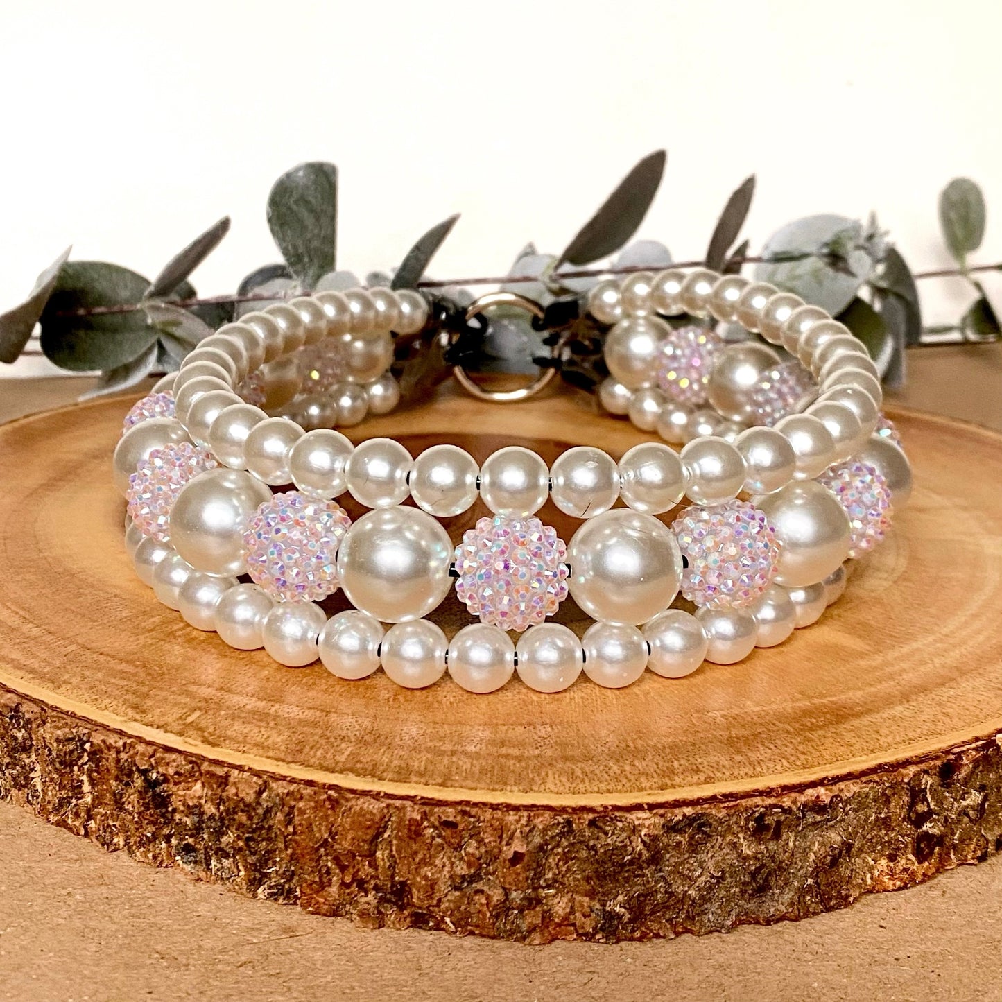 Pearl 3 String Beaded Collar