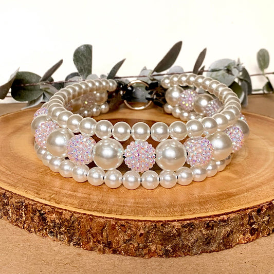 Pearl 3 String Beaded Collar