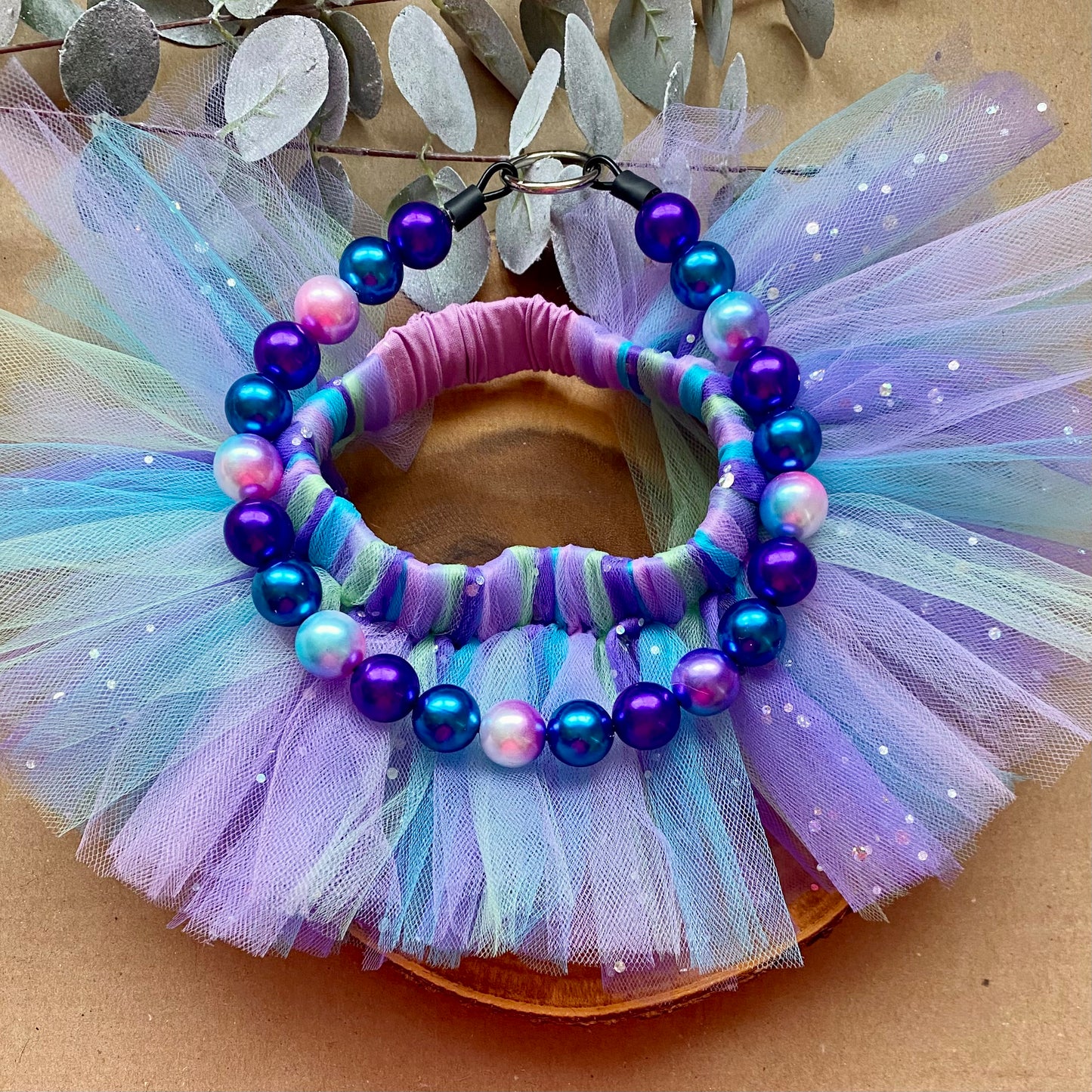Dark Mermaid Dog Beaded Collar