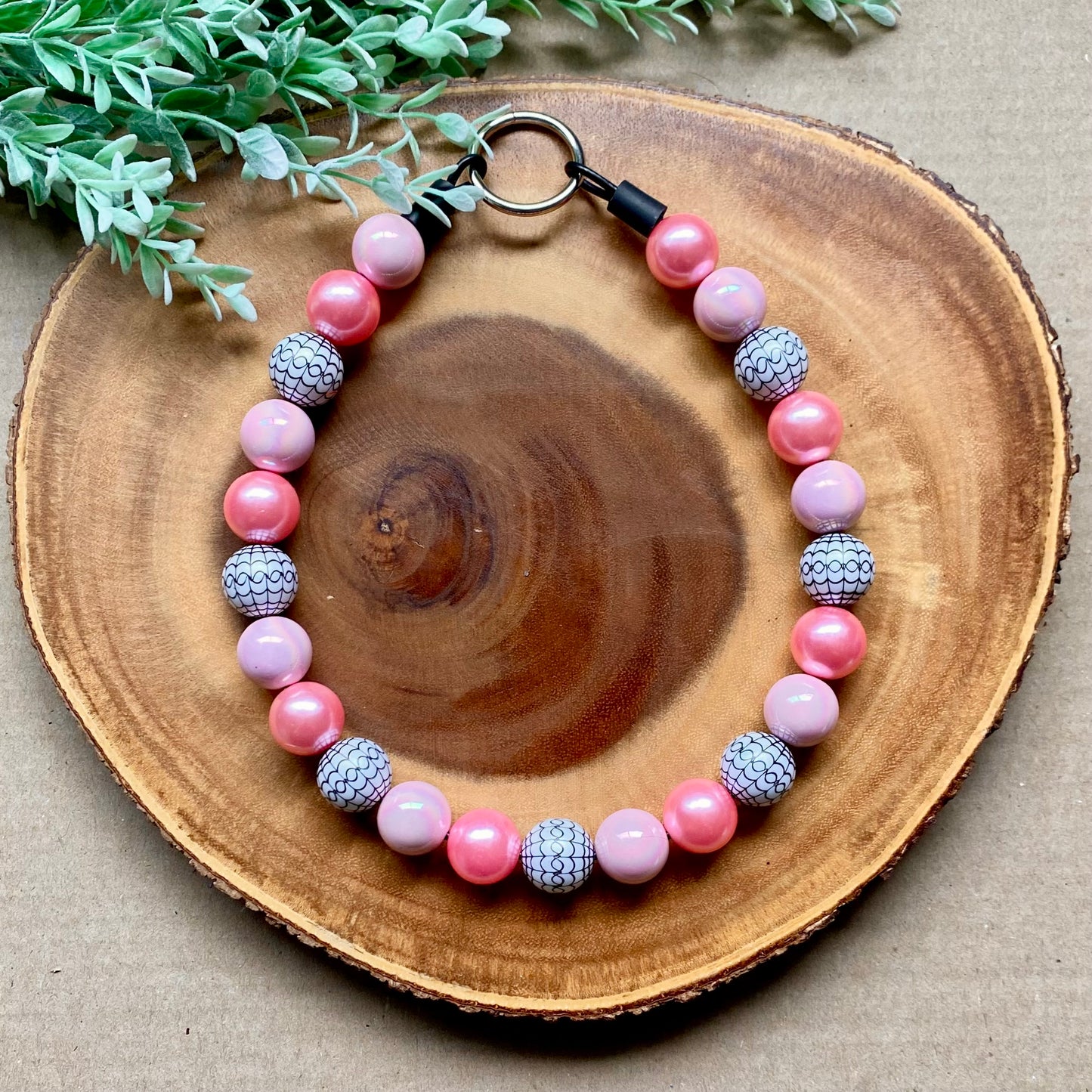 Pink Summerween Bubblegum Dog Beaded Collar