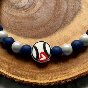 Yankees Inspired Baseball Beaded Collar
