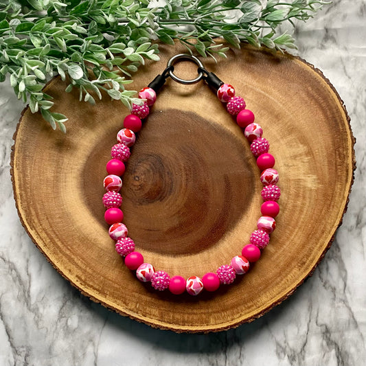 Pink Camo Beaded Collar