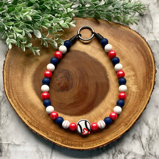 Red Sox Inspired Baseball Beaded Collar