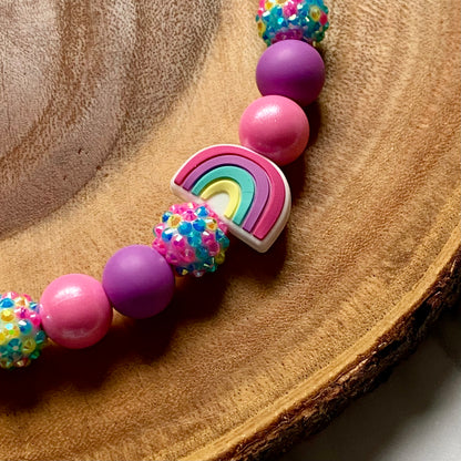 Pink Carebear Beaded Collar