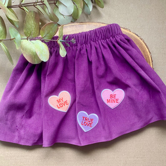 Plum Corduroy Skirt