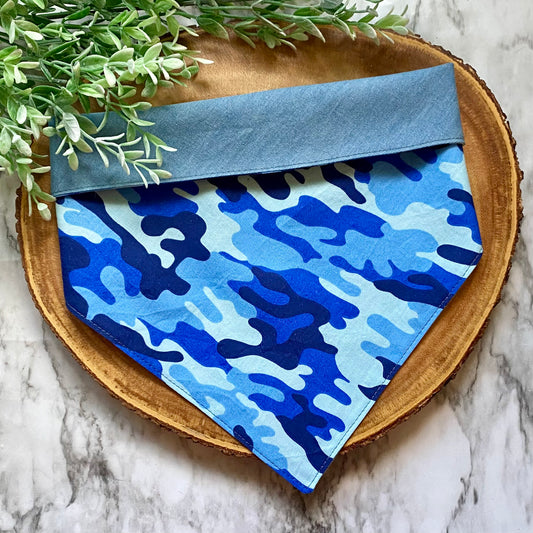 Blue Camo & Denim Bandana