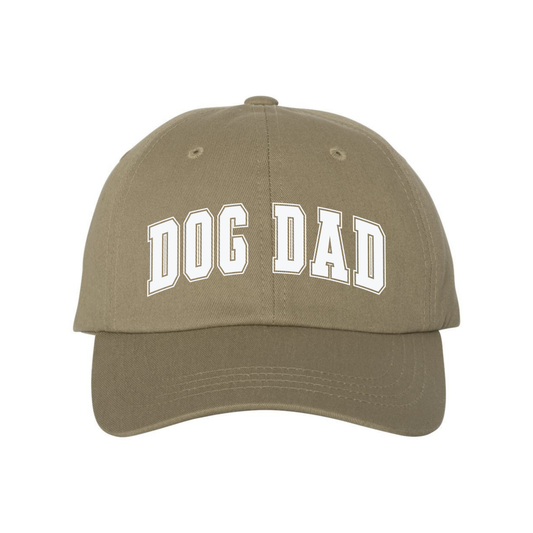Dog Dad hat by Bully Love Boutique featuring a casual style and adjustable strap, shown in a front view with embroidered design.