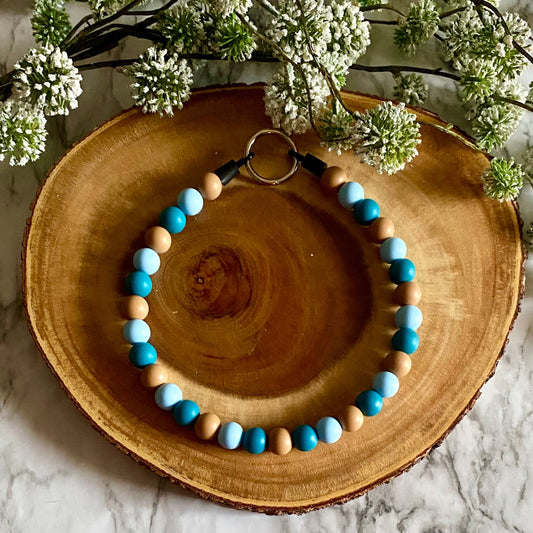 Blue Denim Beaded Collar