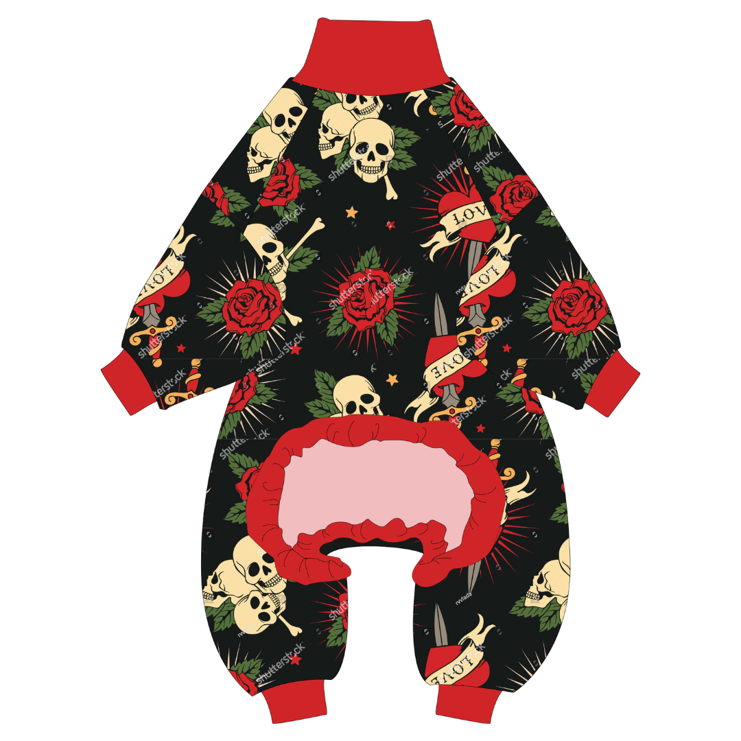 Skulls & Roses Dog Pajamas