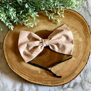 Baby Pink Polkadots Bowtie & Head Bow