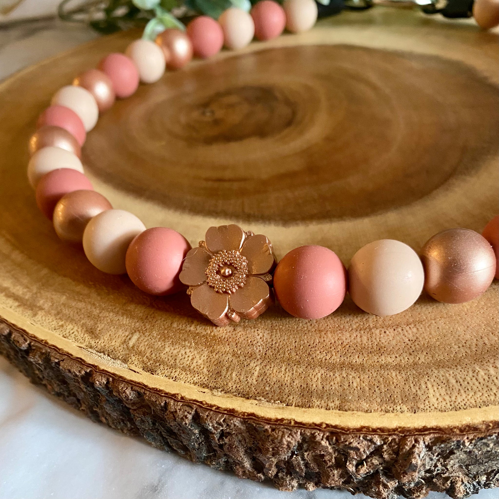 Rose Gold Love Beaded Collar