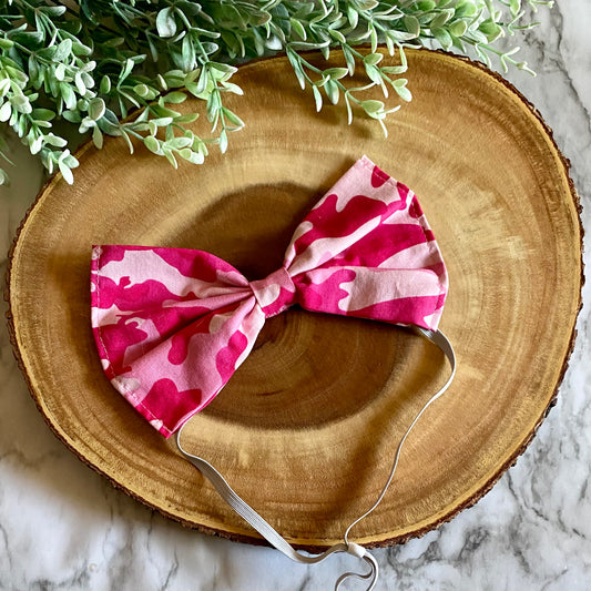 Pink Camo Bowtie & Head Bow