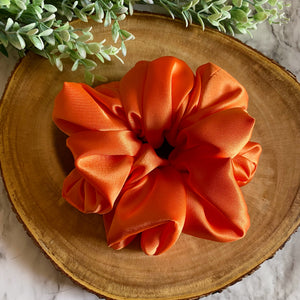 Large Satin Scrunchie - Orange